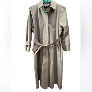London Fog Beige Belted Trench Coat – Size 8 Petite